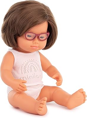 Mini land - Baby doll Caucasian girl with Down's syndrome with 15 "glasses - retail box.. Find more for less — only on DIAYTAR Nigeria.
