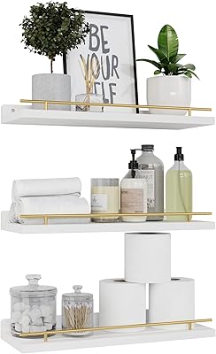 Floating shelves of golden metal railings Woobitoos Set of 3 shelves.. DIAYTAR NIGERIA combines affordability with convenience, delivering your purchases within 5-8 days.
