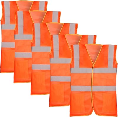 A clown fish pack of 5 reflective unisex polyester safety vests with reflective strip for traffic sports and construction sites (size XL, orange), orange, xl.. From daily needs to rare finds, DIAYTAR Nigeria brings it to your door.