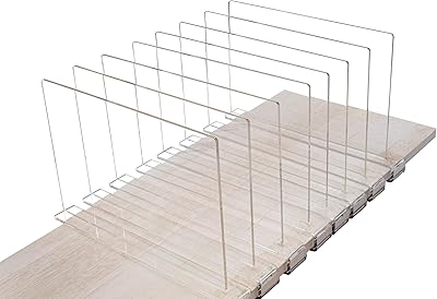 A&R 8 Parts Acrylic shelf separators for cupboard - Transparent clothing shelf organizer - adjustable storage separators for bedroom and desk - suitable for wooden or vertical shelves.. DIAYTAR NIGERIA: Where shopping meets satisfaction with affordable prices and prompt delivery services.