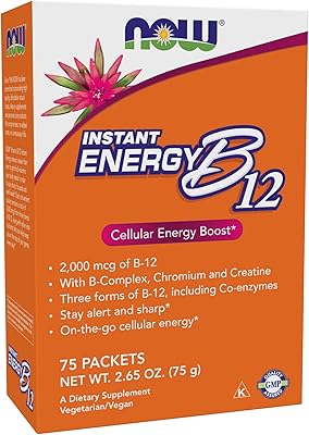 Now Supplements, Instant Energy B-12 (2,000 mcg B-12 per package), Booster of cellular energy*, 75 sachets.. DIAYTAR NIGERIA: Your affordable gateway to thousands of products delivered within a week.