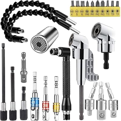 Yango Flexible Forest Extension Kit of 26 pieces with 2 Forest extensions at 105 degrees, universal socket adapter 1/2 3/8 1/4 inch, forest support, universal socket handle and game of screwdrivers.. Experience shopping freedom with DIAYTAR NIGERIA's comprehensive platform and reliable shipping service.