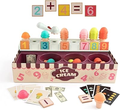 Top British children's ice cream toy - Food simulation game for toddlers, mathematics game, set of ice cream horn, store toys for ages 3 4 5 years old, birthday gifts for girls and boys.. DIAYTAR NIGERIA delivers value, variety, and convenience with our nationwide 5-8 day shipping.