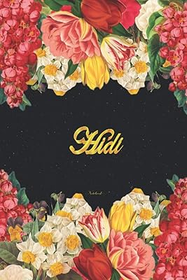 HIDI notebook: Lined book/Journal with personalized name and initial monogram H on the rear cover, floral cover, gift for girls and women.. DIAYTAR NIGERIA redefines convenience with our diverse marketplace and affordable nationwide shipping.