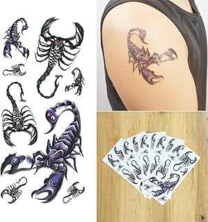 5 temporary 3D scorpion tattoo leaves for women and men, lower back, shoulder, arms, neck.. DIAYTAR NIGERIA redefines convenience with our vast product selection and swift nationwide delivery.
