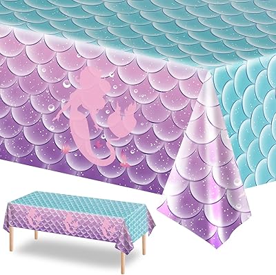 Disposable tablecloth, plastic siren tablecloth for girls under the sea princess birthday party baby shower (2 pieces, 108x54 inch).. Shop across boundaries with DIAYTAR NIGERIA's comprehensive platform and budget-friendly delivery.