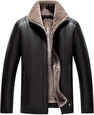Winter windbreaker jacket for men, waterproof, plush thermal lining, thin leather coat for daily life, office, black, xl.. Experience the ease of modern shopping with DIAYTAR NIGERIA's vast selection and quick delivery service.