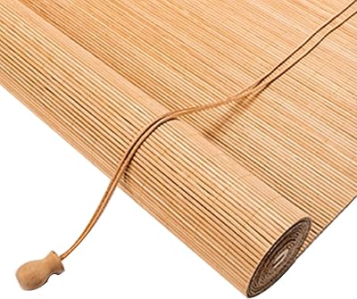 Retro bamboo roller shores, foldable Roman blinds filtering light, blackout curtains in natural wood, decorative anti-dust curtains for windows/doors (L70 x H140cm (28x55inch))))).. DIAYTAR NIGERIA: Where every click leads to affordable purchases delivered promptly to your door.
