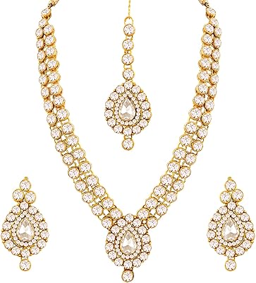 AHELI Ethnic Wedding Festival Tone Gold False Stone Collar Collar With Each Ensemble Bollywood Fashion Jewelry For Women.. Shop across boundaries at DIAYTAR NIGERIA and enjoy budget-friendly nationwide delivery within the week.