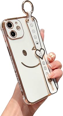 Hosgor shell for iPhone 12 with pretty strap pretty motif to smile.. DIAYTAR NIGERIA: Bringing quality products to your doorstep at prices that won't break the bank.