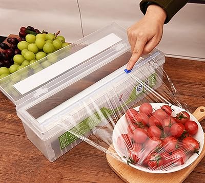 Hulppre cling film, food packaging roller that respectful of health with glissing cutting, food storage container, keeps fresh food, supports microwaves, length of 492 feet, normal daily use for 6 months/roller (492 feet/with cut).. Experience the future of online shopping with DIAYTAR NIGERIA's extensive product range and competitive pricing.