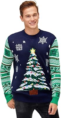 Funny LED LED LED LEAD Christmas For Men Pull Tricotted with long sleeves for men.. DIAYTAR NIGERIA: Where value shopping meets reliable 5-8 day delivery across the nation.