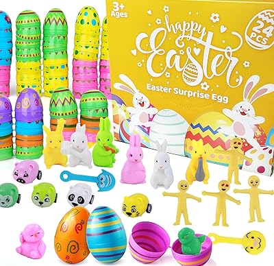 Easter eggs with toys inside - 24 colored Easter eggs + 24 Easter eggs filling toys for Easter basket - Surprise eggs for Easter eggs hunt, Easter basket filling, birthday party gifts for children.. Discover a world of affordable shopping with DIAYTAR NIGERIA's vast marketplace delivered to you in days.