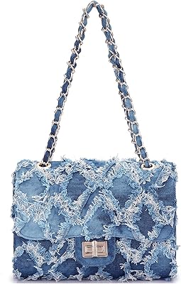 MKB Small matte strap bag for women, vintage denim shoulder bag, small handbag with chain shoulder, 10 "L x 8" H x 3.5 "p.. Your trusted shopping companion, DIAYTAR NIGERIA delivers affordable solutions in just 5-8 days.