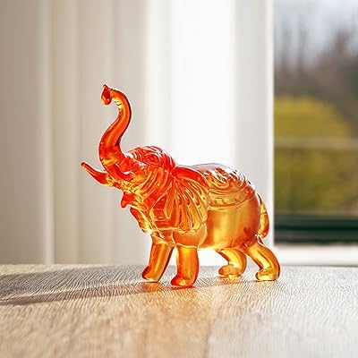 Thai elephant figurine in H&D crystal with high collection box for home office table at home.. Affordable luxury and fast service — only on DIAYTAR Nigeria.