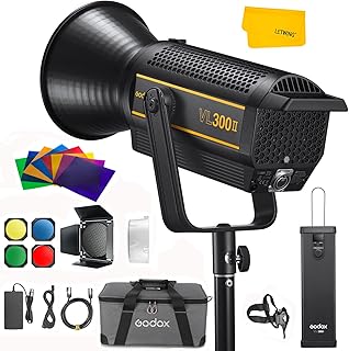 GODOX VL300 II LED video lamp, 320 W 5600 K balanced, continuous video light at Bowens mount, CRI 96 TLCI 96 0-100 %, 16 groups 32 channels, Wireless Bluetooth control 2.4 GHz (VL300 Updated).. DIAYTAR NIGERIA combines affordability with convenience, delivering your purchases within 5-8 days.