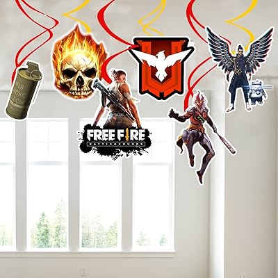 Zyozic birthday party decorations Free Fire - Turbillons hanging on the ceiling supplies of birthday party decorations on the free fire theme (6).. DIAYTAR NIGERIA: Connecting Nigerians with affordable products through our expansive e-commerce platform.