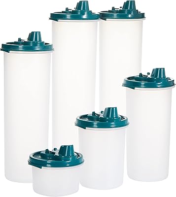 Signor Easy Flow plastic containers, 6 parts, dark green.. DIAYTAR NIGERIA: Where every shopping need is fulfilled with affordable prices and nationwide shipping.