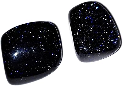 2 pieces of transparent and shiny precious stones in medium blue/medium gold.. DIAYTAR NIGERIA brings the nation's largest product catalog to your doorstep at prices you'll appreciate.