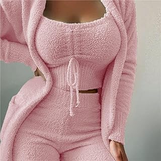 Yagumo woman pajamas, velvet pajamas set for women fall/winter 3 -rooms in hot and soft fleece (color: pink, size: xxl).. Affordable luxury and fast service — only on DIAYTAR Nigeria.