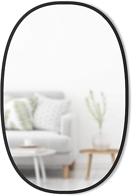Umbra oval wall mirror, 24 x 36 inch size, with rubber, black, 24 x 36 inches protection framework.. DIAYTAR NIGERIA connects Nigerians with quality products at affordable prices, delivered in 5-8 days nationwide.