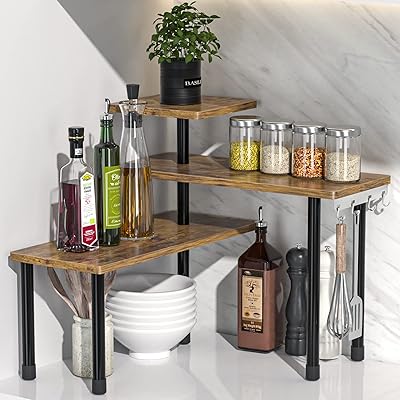Kitchen counter organizer at 3 levels mobile corner shelf for kitchen.. DIAYTAR NIGERIA transforms online retail with unbeatable prices and consistent delivery timeframes.