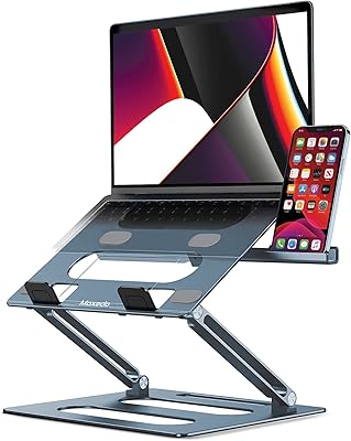 Foldable support for Moxedo Aluminum Laptop with Mobile Support Compatible with MacBook Apple Mac Pro Air Dell HP and other 11 to 15 inch laptops.. DIAYTAR Nigeria brings you closer to everything you need — fast delivery, low costs, and variety.