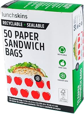 Sandwich bags in recyclable and closing paper luncheskins RB-50-Sand-Apple 50.. Your everyday shopping destination, DIAYTAR NIGERIA offers quality and value delivered within days.