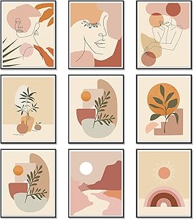 9 pieces of minimalist abstract wall art, minimalist wall art, bohemian abstract line of art, woman plants, abstract painting, wall decoration for living room, bedroom, kitchen, office, without setting.. Make every purchase count with DIAYTAR Nigeria — shop smart, shop fast.