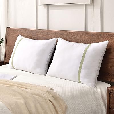 GZS hypoallergenic pillows for queen size bed - Package of 2 luxury hotel quality replacement pillows with a single striped design design.. DIAYTAR NIGERIA makes every purchase count with our affordable prices and reliable 5-8 day shipping.
