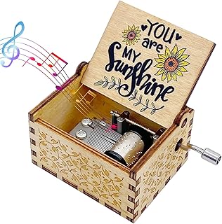 You are my Sunshine music box with sunflower motif, unique birthday gifts, Valentine's Day, Mother's Day, vintage wooden crank engraved with a laser engraved.. Unlock access to a wide range of products with DIAYTAR NIGERIA's affordable e-commerce platform.
