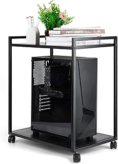 Letterton Tower computer support, 2 -level processor support with lockable wheels under the desk and at home (L).. For everyday items and more, trust DIAYTAR Nigeria.