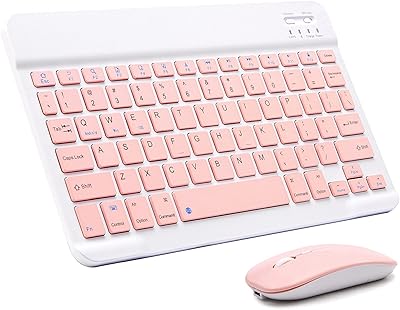 Keyboard and mouse set and ultra -fine rechargeable Bluetooth Rechargeable for Apple iPad, iPhone iOS 13 and superior, Samsung, tablets, Android smartphones and Windows (Rose).. DIAYTAR NIGERIA connects you with endless possibilities through our affordable e-commerce platform.
