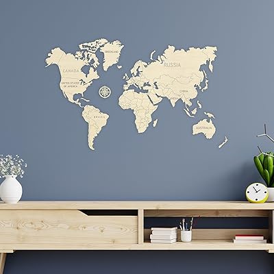 Wooden.city Wooden World Card Mural Decoration M - Wooden World Map For Wall - Places where I have been Map of the Mural Art - Wooden World Map Of Wooden Art - Mapi Mundi Parad Pared Wooden Wooden Travel Card.. Big savings, small wait times — shop now at DIAYTAR Nigeria.