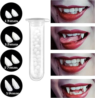 4 pairs of vampire teeth with Halloween celebration adhesive fang wearwolf cosplay false teeth accessories for horror party.. DIAYTAR Nigeria: Where affordability meets fast and reliable e-commerce service.