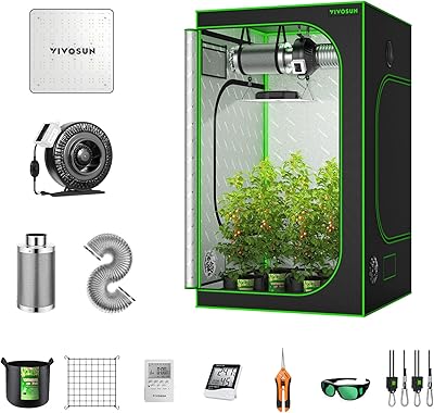Complete system of Vivosun culture tent, 4 x 4 feet. Complete Kit of Culture Tent with Culture Lamp VS1000 LED 6 "440CFM Carbon filter with internal fan and 244 feet tube Combo 48" x 48 "x 80".. Why wait? Get your order in 5–8 days with DIAYTAR Nigeria.