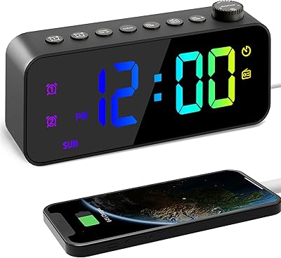 RGB digital alarm clock with large luminosity and volume adjustable double volume.. DIAYTAR NIGERIA makes quality accessible with our extensive catalog and competitive delivery rates.
