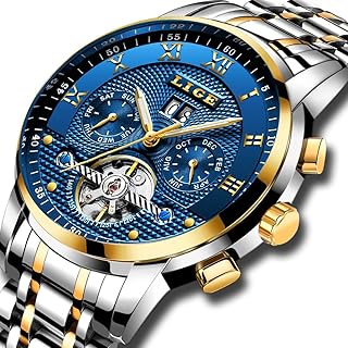 Lige for men's watch analog quartz watch in relaxed leather leather watch black men watch for men's sports watch waterproo caste of casual men.. Shopping made simple with DIAYTAR NIGERIA's vast selection and budget-friendly nationwide delivery.