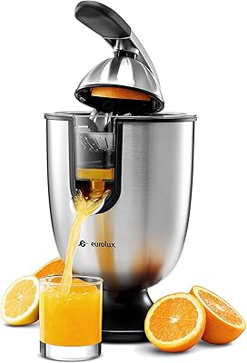Eurolux electrical juice for orange lemon and grapefruit 160 W steel.. DIAYTAR NIGERIA connects your desires with reality through our affordable e-commerce platform and quick delivery.