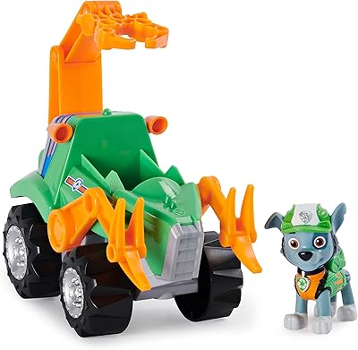 Paw Patrol Dino Rescue Rocky Deluxe River Up Vehicle with dinosaur figurine.. DIAYTAR NIGERIA delivers more than products - we deliver affordable shopping satisfaction nationwide.