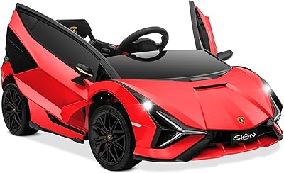 Electric car under Dorsa License for children, Lamborghini Sián Roadster 12 V with remote control, wheel suspension, LED lights and Lambo-CLP red music.. Your shopping needs fulfilled through DIAYTAR NIGERIA's extensive selection and nationwide delivery.