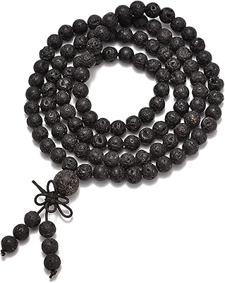 Mala Extensible MALA bracelet in natural precious stones AD, 108 healing prayer pearls, size 6 mm (black lava).. Discover why thousands choose DIAYTAR NIGERIA for affordable products delivered in less than a week.