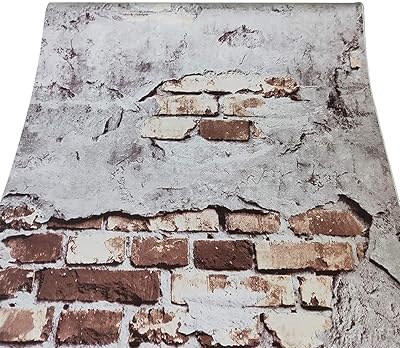 Brick brick sticker wallpaper 17 "x 118" in red and gray stone for kitchen counter, easy to clean.. DIAYTAR NIGERIA: Your affordable gateway to thousands of products delivered promptly nationwide.