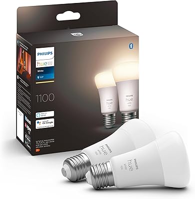 Philips Hue New White Intelligent Bulb 75W - 1100 Lumens Pack of 2 [E27 Edison Screw] with Bluetooth. Works with Alexa, Google Assistant and Apple Homekit. For the interior lighting of the house, the living room and the bedroom... Shop for everything you need at DIAYTAR NIGERIA, with budget-friendly prices and quick delivery.