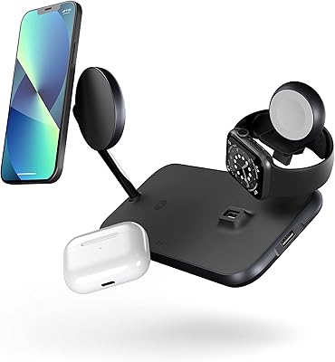 4-in-1 magnetic wireless charger in Zenz aluminum with 45W USB port PD black.. Your trusted marketplace, DIAYTAR NIGERIA offers comprehensive selection with budget-friendly delivery.