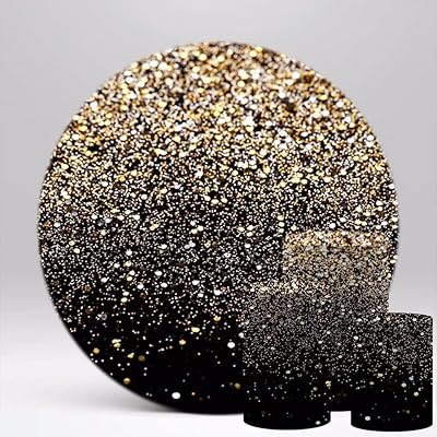 Hisd background circular background with golden glitter for prenatal celebration, birthday, prenatal party, bouquet of golden and black spots for wedding, photography - 6.5 feet hz -1110.. Unlock access to a wide range of products with DIAYTAR NIGERIA's affordable e-commerce platform.