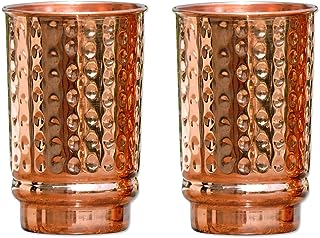 Set of pure hammered copper cups, 2 pieces, without lining, without coating and without lacquer | 350 ml.. DIAYTAR NIGERIA: Where thousands of products meet affordable prices and reliable 5-8 day delivery.