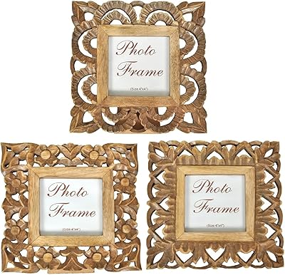 Set of Wooden Photo Frames Sonic Designs (3 pieces) Wooden photo frames of vintage rustic appearance for desk, wall hanging, table top or wall.. Shop without boundaries at DIAYTAR NIGERIA, offering affordable products with convenient delivery times.