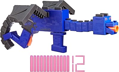 Nerf Dragon Minecraft Ender Blaster, Internal clip with 4 darts, 12 premium foam darts, design inspired by Minecraft Mob in the game.. Affordable online shopping is just a click away with DIAYTAR Nigeria.