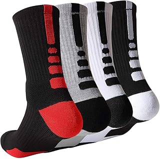 Basketball racing socks for men, cotton compression socks for running training, thick padded, light and breathable sports socks, 4 pairs, multicolored, 21-22.. Shop without boundaries at DIAYTAR NIGERIA, offering extensive variety at prices you'll appreciate.